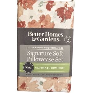 King Size Floral Pillow Case Set of 2